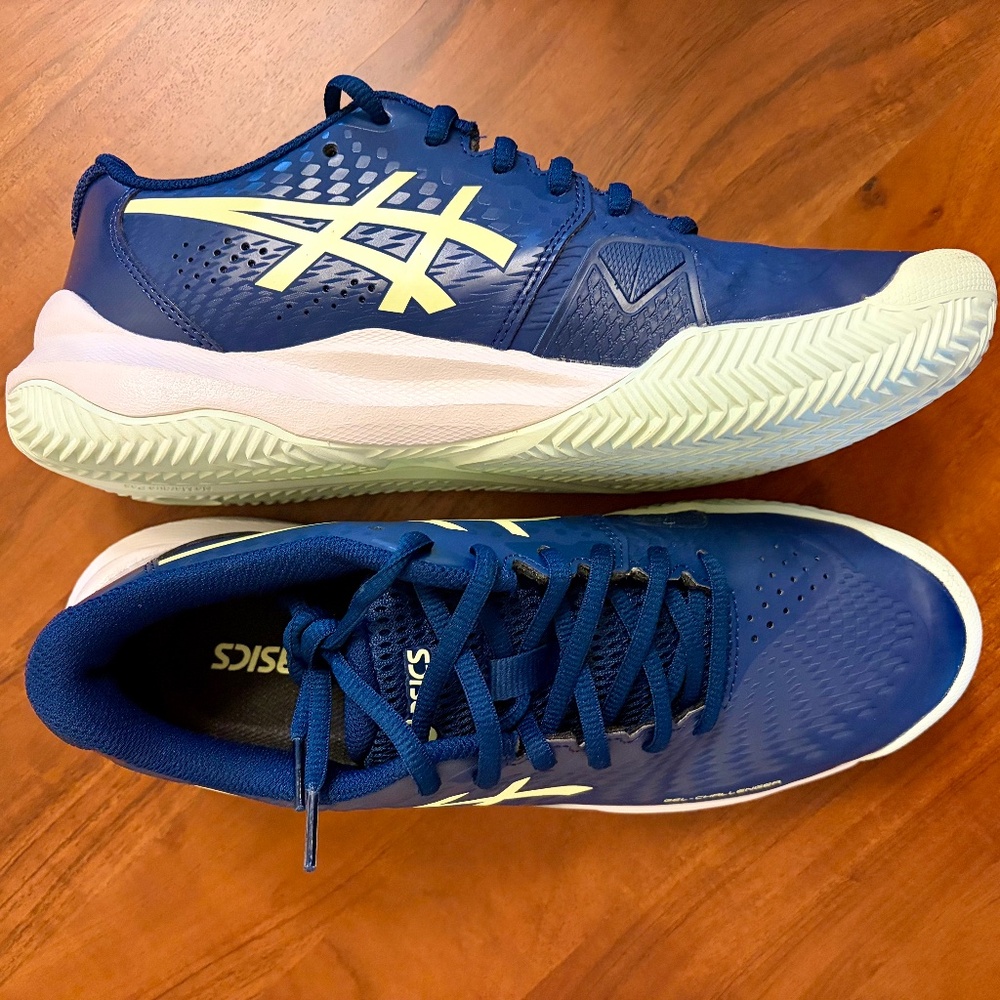 ASICS Gel-Challenger 14 Clay Court Shoes, Blue Expanse/Illuminate Yellow, Size 9